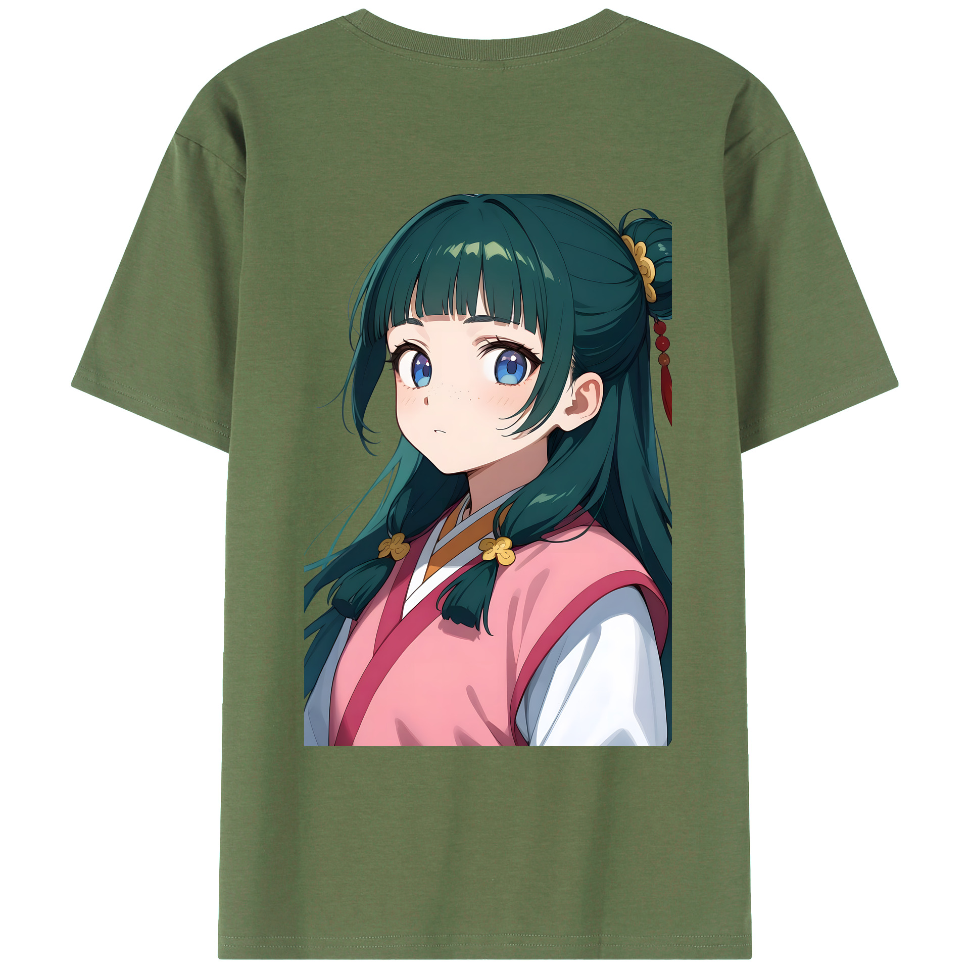 （画像用） 薬屋のひとりごと The Apothecary Diaries 綿100％ メンズ半袖Tシャツ（バックプリント） 通気性